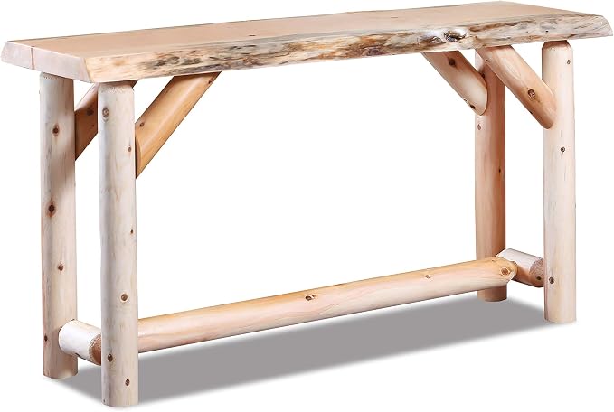 Live Edge Log Sofa Table — Rustic Live Edge Log Furniture by RusticSouthernLogwerks