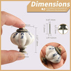Ivory Pumpkin Knobs 2 Pack Ceramic Cabinet Knobs Vintage Drawer Pulls - Image 4