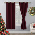 Blackout Curtains for Bedroom 42 x 72 Inches Long Burgundy 2 Panels | Thermal by Hiasan