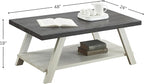 Contemporary Two-Tone Wood Coffee Table 48 in, Weathered Charcoal and Beige - Image 2