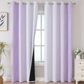 Lilac and Greyish White Ombre Blackout Curtains Living Room 90 Inches Long | by ESTELARTEXTILER