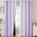 Lilac and Greyish White Ombre Blackout Curtains Living Room 84 Inches Long | by ESTELARTEXTILER