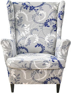 KRFOONN Wingback Chair Covers Slipcovers 2 Piece Stretch Wing Chair Covers by KRFOONN