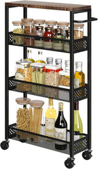XYZLVSI Slim Storage Cart 4 Tier Narrow Kitchen Rolling Cart on Wheels - Image 9
