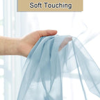 Light Blue Sheer Curtains 84 Inches Long 2 Panels, Light Filtering Solid Voile - Image 8