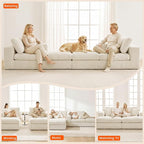80.7" Oversized Double Chaise Lounge Chair Indoor, Cloud Boneless Sleeper Sofa - Image 8
