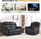 EBELLO 2 Pieces Reclining Loveseat Couch Furniture Set, Soft Fabric Manual - Image 5