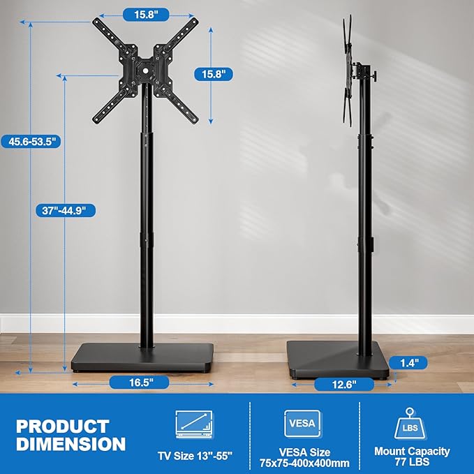 Swivel/Tilt Universal Floor TV Stand - Image 7