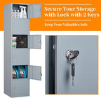 Metal Locker with 6 Doors, Lockable Locker Cabinet - Image 6
