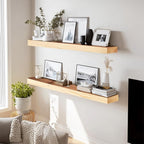 36x8x1.6 inch Floating Shelves Set of 2 – Solid Wood Rustic Wood Wall Mounted - Image 6