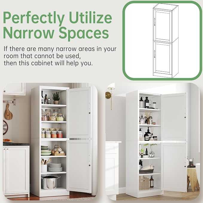 Ckzbx Metal Locker Tall Narrow Storage Cabinet, Gym Home Office, Entryway and - Image 5