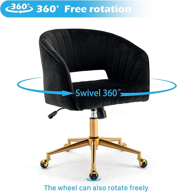 Home Office Chair Swivel Velvet Desk Chair Accent Armchair Upholstered Modern - Image 6