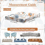 CALBODE 12Pcs High Elastic Digitally Printed Sofa Seat Cushion Cover - Image 2