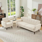 Tbfit Mid Century Modern Sofa Couch, Standard Sofa & Accent Chair | linen fabric by TBfit