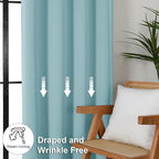 Simplebrand Ava Aqua Short 24 Inches Blackout Curtain 2 Panels Set, Half Window - Image 7