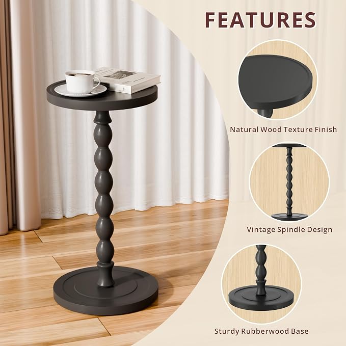 Small Side Table, Rubberwood‌ Drink Table - Image 4