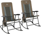 TIMBER RIDGE Outdoor Folding Rocking Chair, Hard Armrests by TIMBERRIDGE