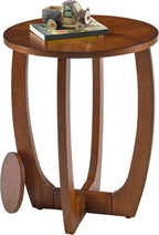 Round Solid Wood Coffee & End Table Set, 2-Piece Solid Wood Living Room Table - Image 5