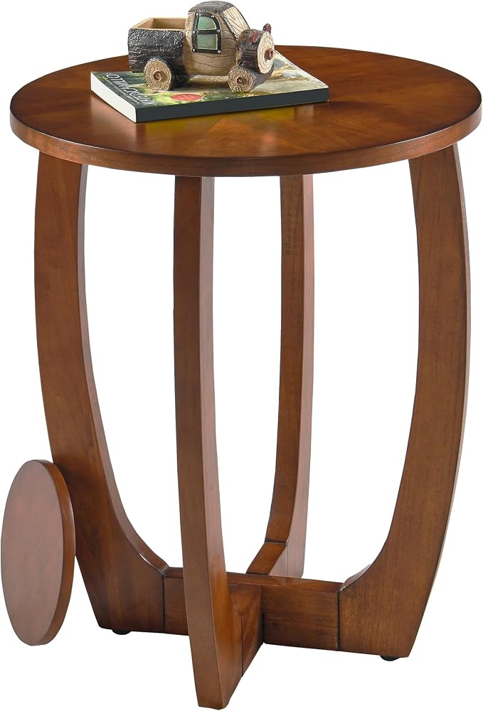 Round Solid Wood Coffee & End Table Set, 2-Piece Solid Wood Living Room Table - Image 5