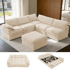 Upgrade Boneless Couch with Storage, Extra Deep&High Seat Modular Sectional by Unknown