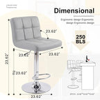 DUMOS Bar Stools Set of 2, 24 inch Counter Height Bar Stools, Upholstered - Image 2