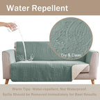 Sage Blue Loveseat Covers for 2 Cushion Couch, Water Repellent Slip Covers for - Image 3