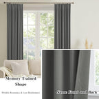 Grey Pinch Pleat Curtains & Drapes 102 Inches Long 2 Panels Set, Privacy - Image 6