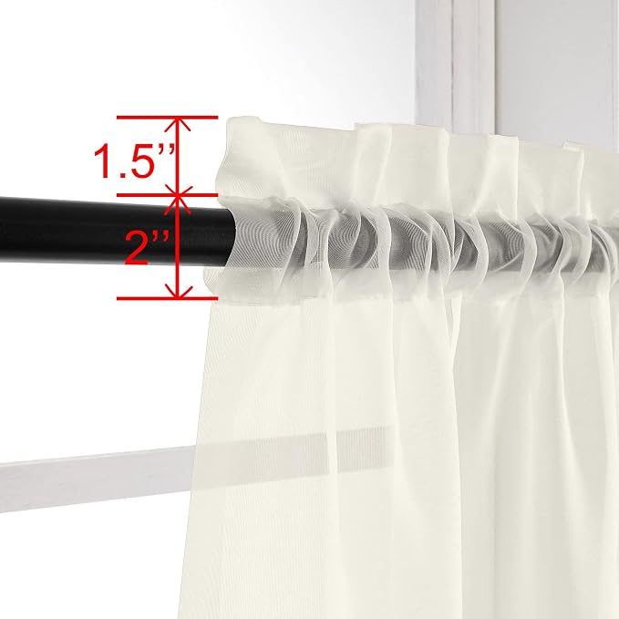 Ivory Sheer Curtains 63 Inches Long - Image 7