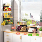 Magnetic Shelf for Fridge with Wood Lid, Fruit Potato and Onion Storage Bins - Image 2