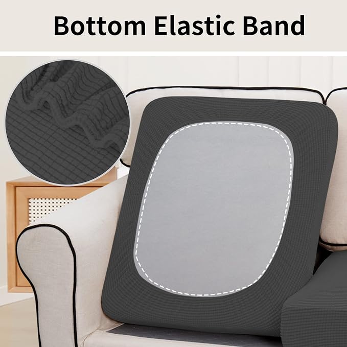 Easy-Going Stretch 2 Pieces Loveseat Couch Cushion Cover - Image 4