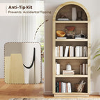 Bestier 76" Tall Arched Bookcase, 5 Tier Arched Bookshelf - Image 7