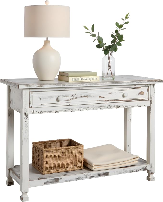 Alaterre Furniture Rustic Country Cottage Console Table by AlaterreFurniture