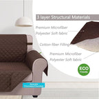 U-NICE HOME Reversible Recliner Chair Covers, Chocolate | 28''Recliner Cover - Image 4