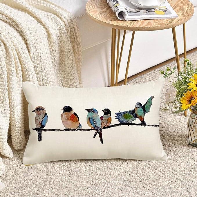 RABUSOFA 12x20 Lumbar Pillow Decorative Throw Pillows, Small Hand-Painted - Image 3