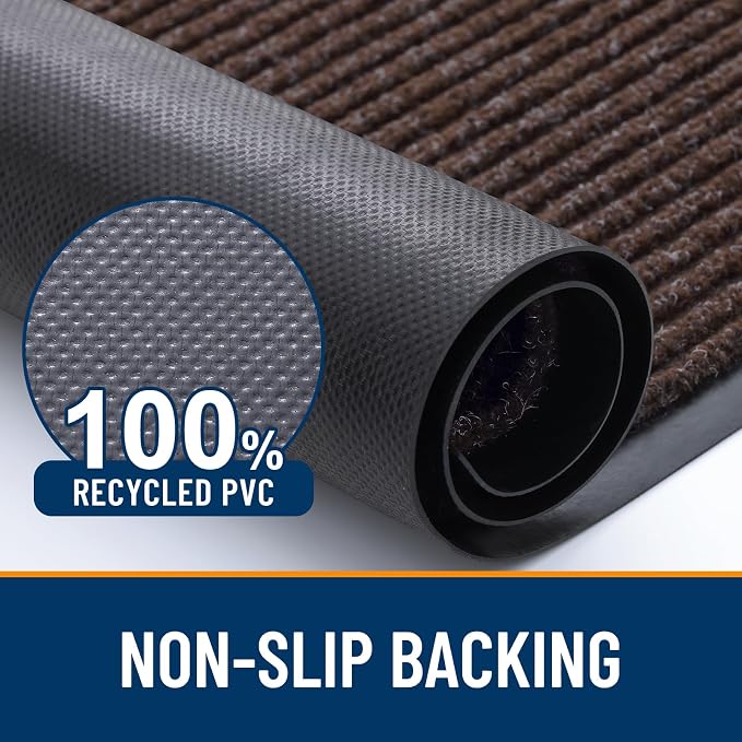OLANLY Front Door Mat 71x23, Waterproof Heavy-Duty Indoor Outdoor Doormat | Tan - Image 3