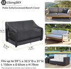 Outdoor 2-Seater Loveseat Cover, Patio Sofa Covers Fits up to 58W x 32.5D x 31H - Image 3