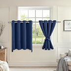 RV Blackout Curtains for Bedroom, 52 x 30 Inches Long Navy 2 Panels | Thermal by Hiasan