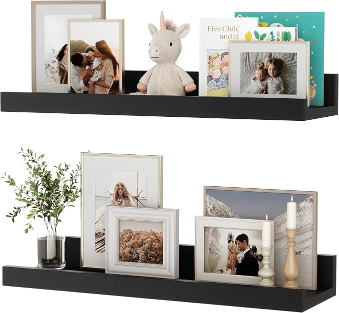 Floating Shelves for Wall, 16 inch Wood Floating Shelves Set of 2, Picture by Unknown