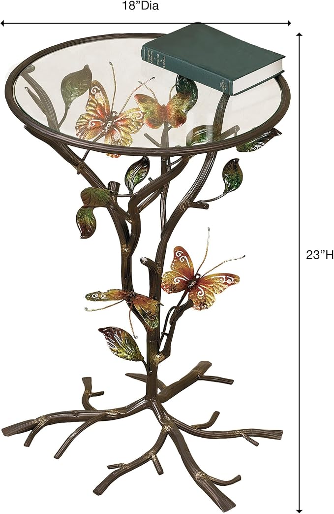 Touch of Class Flight of The Butterfly Round Accent Table - Image 3