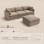 97" Cloud Couches for Living Room, 29.1" Deep Seat Modular Sectional Sofa - Image 2
