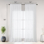 Furman Extra Long Sheer White Curtains 96 inches Long - Image 3