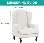 Turquoize Wingback Chair Covers 2 Piece Wing Chair Slipcover Stretch Slipcovers - Image 5