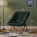 Tiita Comfy Folded Chair, Soft Faux Fur Oversized Folding Accent Chair - Image 3