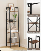 Hzuaneri Ladder Shelf, Bookshelf Bookcase, Freestanding Corner Storage Shelve - Image 6