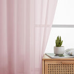 Sheer Curtain 72 Inches Long 2 Panels Set, Elegant Airy Transparent Rod Pocket - Image 2