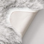 MIULEE Fluffy Area Rug 3x5 ft Faux Fur Sheepskin Rug Gradient Grey | Luxury - Image 5