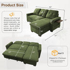 KCGKCG 82" L Shaped Sleeper Sofa Bed, Pull Out Sectional Couch - Image 2