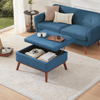 Tbfit 65" W Loveseat Sofa with Ottoman Coffee Table, Mid Century Modern Love - Image 4