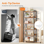 HOOBRO Bookshelf, 6-Tier Industrial Bookcase, Book Shelf Storage Organizer - Image 6
