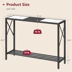 Tajsoon Console Table 41.8”, 2-Tier Entryway Table, Narrow Sofa Table - Image 3